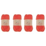 Jubileeyarn Dainty Light Yarn - Worsted Weight Cotton - 100Gskein - 203 Coral Bay - 4 Skeins