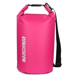 Marchway Floating Waterproof Dry Bag Backpack 5L/10L/20L/30L/40L, Roll Top Sack Keeps Gear Dry For Kayaking, Rafting, Boating, Swimming, Camping, Hiking, Beach, Fishing (Pink, 10L)