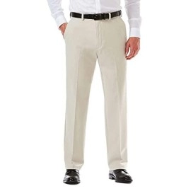 Haggar Mens Cool 18 Pro Classic Fit Flat Front Pant - Regular And Big Tall Sizes, String, 38W X 32L