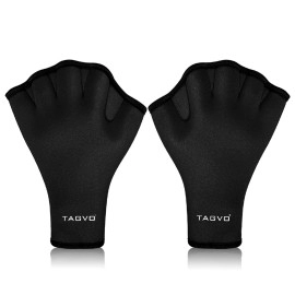 Tagvo Aquatic Gloves For Helping Upper Body Resistance, Webbed Swim Gloves With Strap, Well Stitching, No Fading, Sizes For Men Women Adult Children Aquatic Fitness Water Resistance Training
