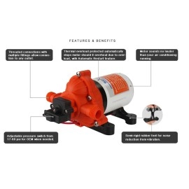 SEAFLO DC Diaphragm Pump - 12v, 3.0 GPM, 45PSI w/ Automatic Switch