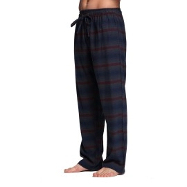 Cyz Mens 100 Cotton Super Soft Flannel Plaid Pajama Pants-Crocodilestripe-L
