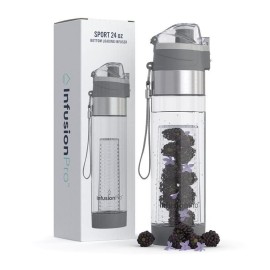 Infusion Pro 24 oz Infusion Water Bottle with Fruit Infuser, Insulated Sleeve & Fruit Infused Water eBook : Bottom Water Infuser for More Flavor : Locking Flip Top Lid : Gift Water Bottles For Women