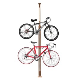 RAD Cycle Woody Bike Stand Bicycle Rack Storage or Display Holds Two Bicycles and is Constructed of Stylish Hard Wood