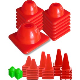 Versatyle 12In/9In/6In/2In Set Of 12 Heavy Duty Agility Training Cones For Sports & Kids Kamelkone Flexible Heavy Duty Cones For Bikes, Traffic, Soccer Drills Coaching, Field Marker & Motorcycle Cones