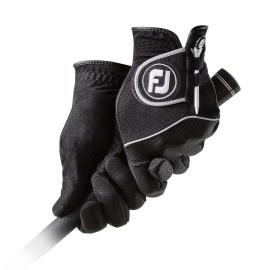 FootJoy Men's RainGrip Pair Golf Glove Black Medium/Large, Pair