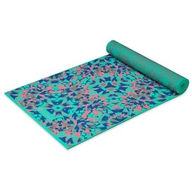 Gaiam Yoga Mat Premium Print Reversible Extra Thick Non Slip Exercise & Fitness Mat for All Types of Yoga, Pilates & Floor Workouts, Kaleidoscope, 6mm