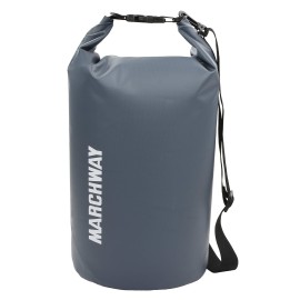 Marchway Floating Waterproof Dry Bag Backpack 5L/10L/20L/30L/40L, Roll Top Sack Keeps Gear Dry For Kayaking, Rafting, Boating, Swimming, Camping, Hiking, Beach, Fishing (Grey, 20L)