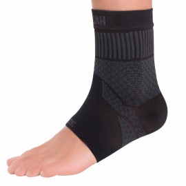 Zensah Ankle Support - Compression Ankle Brace - Great for Running, Soccer, Volleyball, Sports - Ankle Sleeve Helps Sprains, Tendonitis, Pain , Black, Medium