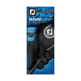 FootJoy Men's RainGrip Pair Golf Glove Black Large, Pair