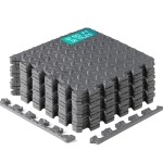 Yes4All Interlocking Exercise Foam Mats With Border - Interlocking Floor Mats For Gym Equipment - Eva Interlocking Floor Tiles (Gray)