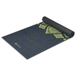 Gaiam Yoga Mat Premium Print Extra Thick Non Slip Exercise & Fitness Mat for All Types of Yoga, Pilates & Floor Workouts, Sundial Layers, 6mm