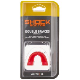 Shock Doctor Double Braces Mouth Guard, Full Protection, Instant Fit, Adult & Youth Sizes