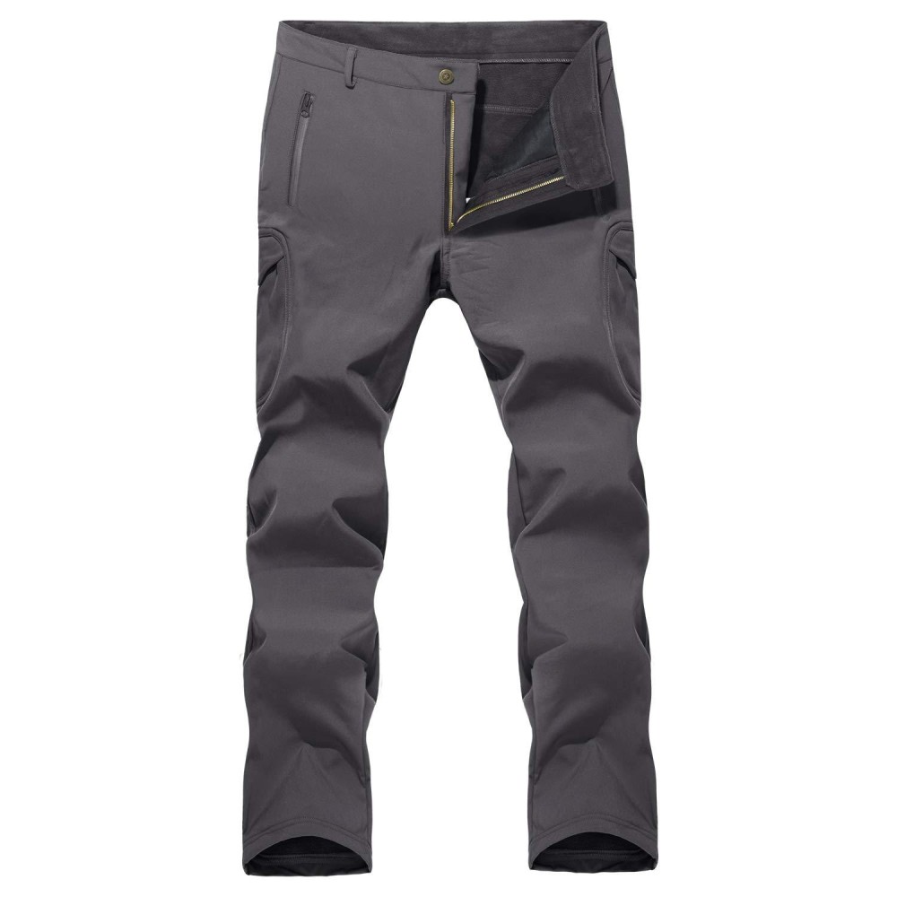 Magcomsen Work Pants For Men Fleece Lined Winter Pants For Men Snow Pants Ski Pants Hiking Pants Mens Military Pants Gray