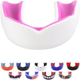 Oral Mart White/Pink Adult Mouth Guard