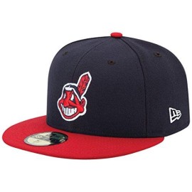 New Era Cleveland Indians Mlb Authentic Collection 59Fifty Cap Navy/Red Size Fitted 7 1/4