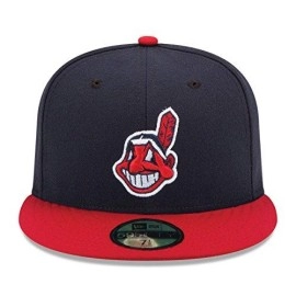 New Era Cleveland Indians Mlb Authentic Collection 59Fifty Cap Navy/Red Size Fitted 7 1/4