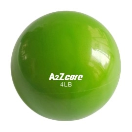 A2ZCARE Toning Ball - Weighted Toning Exercise Ball - Soft Weighted Medicine Ball for Pilates, Yoga, Physical Therapy and Fitness - Green (4lbs)