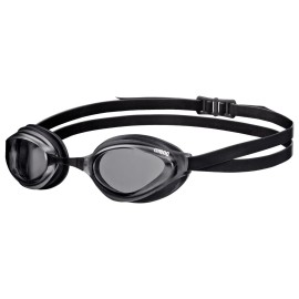 Arena Python Racing Swim Goggles For Men And Women, Uv Protection, Anti-Fog, Dual Strap, Non-Mirror Lens, Smokeblack