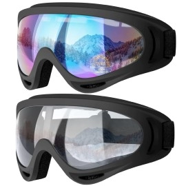 Cooloo Ski Goggles, Snow Snowboard Goggles For Men Women Kids - Uv Protection Foam Anti-Scratch Dustproof