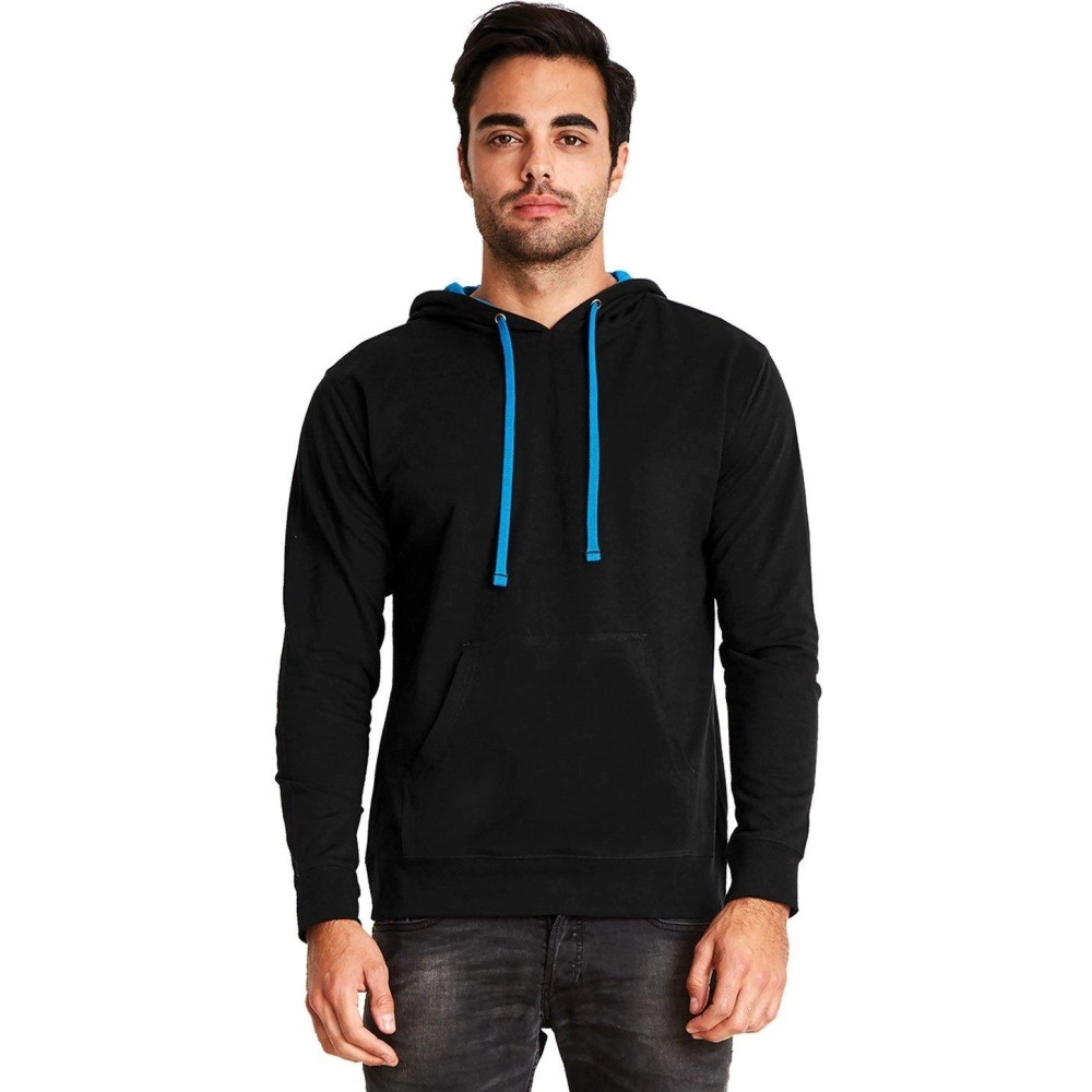 Next Level Apparel French Terry Pullover Hoody (9301) Black/Turquoise, 3XL