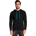 Next Level Apparel French Terry Pullover Hoody (9301) Black/Turquoise, 3XL