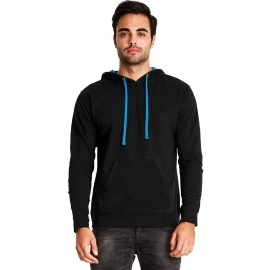 Next Level Apparel French Terry Pullover Hoody (9301) Black/Turquoise, 3XL