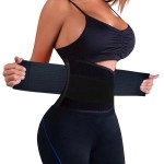Koochy Waist Trainer For Women - Waist Trimmer Back Support Belt Sweat Wrap For Weight Loss Workout Fitness Gym Sport(Black,S)