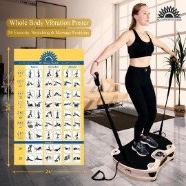 Full Body Vibration Poster Whole Body Vibration Plate Exercise Chart Workout Poster for Vibration Plate Exercise Machine
