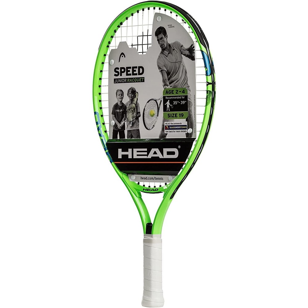 Head Speed Kids Tennis Racquet - Beginners Pre-Strung Head Light Balance Jr Racket - 19 Inch, Green