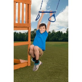Ultimate Trapeze Bar with Rings | Green | Compatible with Most Playsets | Easy to Install | 250lb Capacity | Swing Hangers Not Included |DIY Swingset Accessory | Backyard Playground Accessories