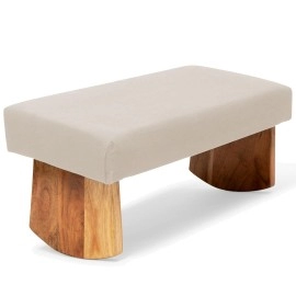 Waterglider International Meditation Bench (Nat. White), Seiza, Sustainable Acacia Wood With Curved Bottom Edges For The Perfect Posture, Meditation Stool, Prayer Bench, Meditation Chair, Yoga Stool