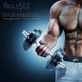 Yes4All 1-inch Dumbbell Handles with Collars - Dumbbell Handle Standard for 1-inch Plates Weight Set (Chrome, Set of 2)