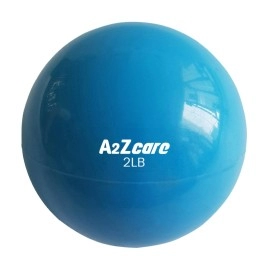 A2ZCARE Toning Ball - Weighted Toning Exercise Ball - Soft Weighted Medicine Ball for Pilates, Yoga, Physical Therapy and Fitness - Blue (2lbs)
