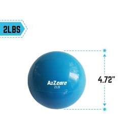 A2ZCARE Toning Ball - Weighted Toning Exercise Ball - Soft Weighted Medicine Ball for Pilates, Yoga, Physical Therapy and Fitness - Blue (2lbs)