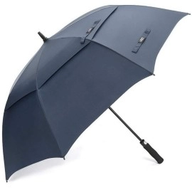 G4Free 68 Inch Automatic Open Golf Umbrella Double Canopy Extra Large Oversize Windproof Waterproof Stick Umbrellas(Navy Blue)