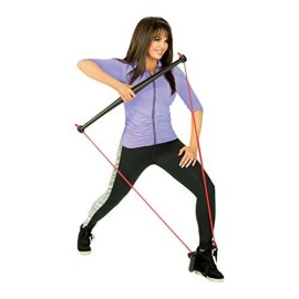 Bodygym Core System Portable Home Gym - Resistance Trainer All-In-One Band + Bar Kit, Full Body Workout: Improve Fitness, Build Muscle, Strength Exercises With Marie Osmond Workout Dvd Included