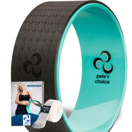 Yoga Wheel With Ebook & Yoga Strap - Comfortable & Durable Yoga Balance Accessory Increase Flexibility Ideal Home Yoga Kit I Improve Posture