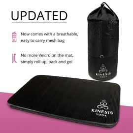 Kinesis Yoga Knee Pad Cushion - Extra Thick 1 inch (25mm) for Pain Free Yoga - Includes Breathable Mesh Bag for Easy Travel and Storage (Does Not Include Yoga Mat)