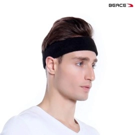 BEACE Sweatbands Sports Headband for Men & Women - Moisture Wicking Athletic Cotton Terry Cloth Sweatband for Tennis, Basketball, Running, Gym, Working Out