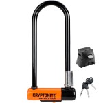 Kryptonite Evolution Mini-9 Bike U-Lock, Heavy Duty Anti-Theft Sold Secure Gold Bicycle U Lock, 14Mm Shackle With Mounting Bracket And Keys, High Security Lock For E-Bike Scooter Road Mountain Bikes