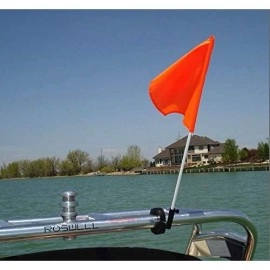 Flag Buddy Tower Mounted Rotating Skier Down Flag Holder With Free Floating Orange Safety Flag