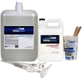 Totalboat 5:1 Epoxy Resin Kit (45 Gallons, Fast Hardener), Marine Grade Epoxy For Fiberglass And Wood Boat Building And Repair