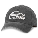 AMERICAN NEEDLE Raglan Wash Coke Coca Cola Logo Dad Hat, Black (COKE-1707A)