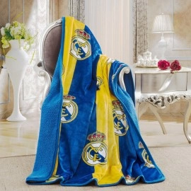 Real Madrid Silk Touch Sherpa Lined Throw Blanket 50x60