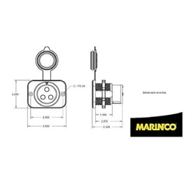 Marinco 12VBRS3 70A 3-Wire Trolling Motor Receptacle