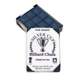 Silver Cup Billiard Chalk - One Dozen (Navy)