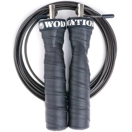 WOD Nation Attack Speed Jump Rope : Adjustable Jumping Ropes : Unique Two Cable Skipping Workout System : One Thick and One Light 11 Foot Cable : Perfect for Double Unders forCrossfit : Fits Men and Women