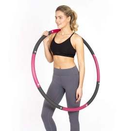 Healthymodellife Exercise Fitness Hoop For Adults - Easy To Spin, Premium Quality And Soft Padding Weighted Hoop - Detachable Hoops For Home & Gym Workouts - 2Lbs