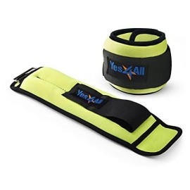 Yes4All Wrist & Ankle Weights With Adjustable Strap, Pair From 2 To 10Lbs, For Jogging, Gymnastics, Aerobics (3Lb X2, Lime)
